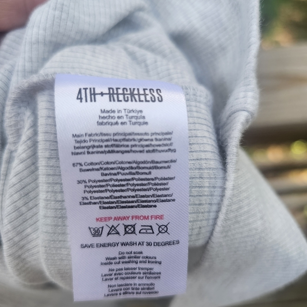 ASOS 4th And Reckless Ribbed Cotton Tank Dress In Light Gray Size 14 - Picture 5 of 6